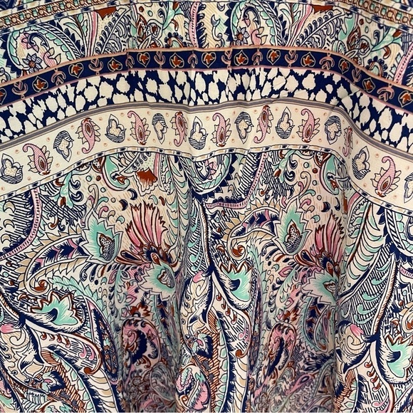 VICTORIA Secret Paisley Boho Print Tassel Pom Pom Trim SwimSuit Coverup Size L - Picture 8 of 11